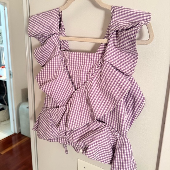 PETERSYN Lavender Gingham Plaid Purple Tate Top - Picture 7 of 11